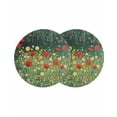 thumbnail image 1 of Round Placemats Red Yellow Flowers 15 inch Set of 2 Table Mats for Dining Table Oil Painting Heat Resistant Non-Slip Kitchen & Home Decorative Place Mat Set, 1 of 8