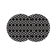 Round Placemats Retro Moroccan Design 15 inch Set of 2 Table Mats for Dining Table Black Geometric Pattern Heat Resistant Non-Slip Kitchen & Home Decorative Place Mat Set