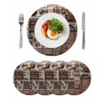 thumbnail image 1 of Round Placemats Rustic Medieval Tools 15 inch Set of 4 Table Mats for Dining Table Retro Door Wall Heat Resistant Non-Slip Kitchen & Home Decorative Place Mat Set, 1 of 8
