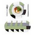 thumbnail image 1 of Round Placemats Sage Green Blocks 15 inch Set of 4 Table Mats for Dining Table Geometric Abstract Art Heat Resistant Non-Slip Kitchen & Home Decorative Place Mat Set, 1 of 8
