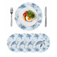 thumbnail image 1 of Round Placemats Sea Turtle 15 inch Set of 4 Table Mats for Dining Table Coral Jellyfish Heat Resistant Non-Slip Kitchen & Home Decorative Place Mat Set, 1 of 8