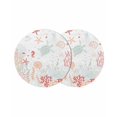 thumbnail image 1 of Round Placemats Sea Turtle Shell 15 inch Set of 2 Table Mats for Dining Table Coral Seaweed Starfish Jellyfish Red Heat Resistant Non-Slip Kitchen & Home Decorative Place Mat Set, 1 of 8