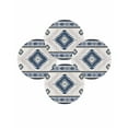 thumbnail image 1 of Round Placemats Set of 4 Blue Bohemian Place Mats Washable Woven Placemat Aztec Boho Tribal Circle Braided Table Mat for Kitchen Dining Table Party Home Decor 15 Inch, 1 of 8