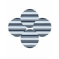 thumbnail image 1 of Round Placemats Set of 4 Blue Striped Place Mats Washable Woven Placemat Navy Blue Contrast Stripes Circle Braided Table Mat for Kitchen Dining Table Party Home Decor 15 Inch, 1 of 8