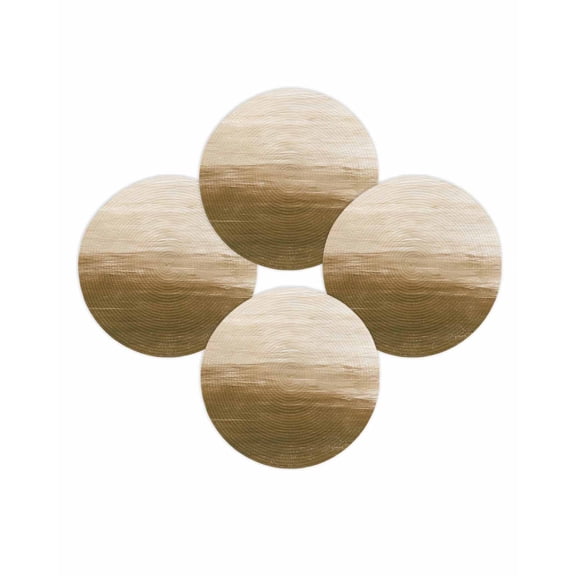Round Placemats Set of 4 Brown Beach Ocean Place Mats Washable Woven Placemat Ombre Abstract Oil Painting Circle Braided Table Mat for Kitchen Dining Table Party Home Decor 15 Inch