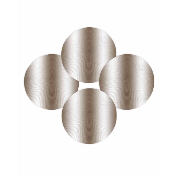 Round Placemats Set of 4 Brown White Place Mats Washable Woven Placemat Gradient Color Circle Braided Table Mat for Kitchen Dining Table Party Home Decor 15 Inch
