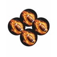 thumbnail image 1 of Round Placemats Set of 4 Flame Football Place Mats Washable Woven Placemat Sports Black Circle Braided Table Mat for Kitchen Dining Table Party Home Decor 15 Inch, 1 of 8