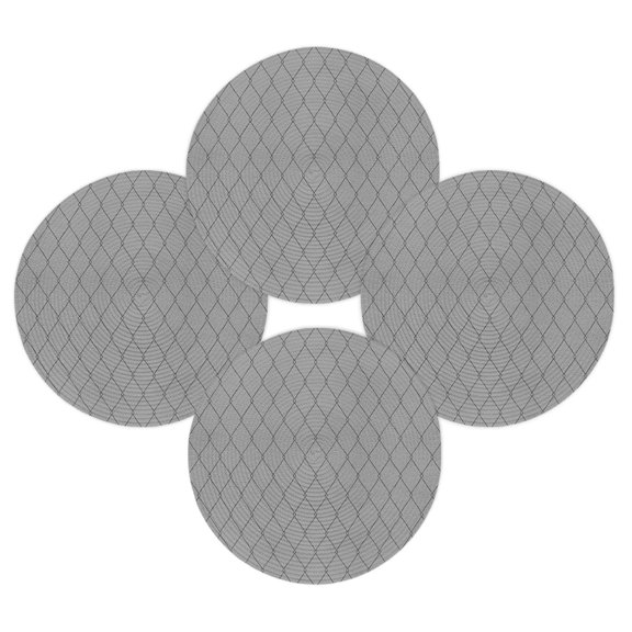 Round Placemats Set of 4 Gray Rhombus Pattern Place Mats Washable Woven Placemat Geometric Quilted Lines Circle Braided Table Mat for Kitchen Dining Table Party Home Decor 15 Inch