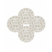 Round Placemats Set of 4 Khaki Pastoral Flower Place Mats Washable Woven Placemat Farmhouse Floral Circle Braided Table Mat for Kitchen Dining Table Party Home Decor 15 Inch