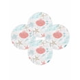 thumbnail image 1 of Round Placemats Set of 4 Marine Life Place Mats Washable Woven Placemat Teal Sea Turtle Starfish Coral Circle Braided Table Mat for Kitchen Dining Table Party Home Decor 15 Inch, 1 of 8
