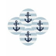 thumbnail image 1 of Round Placemats Set of 4 Navy Blue Anchor Place Mats Washable Woven Placemat Teal Stripes Circle Braided Table Mat for Kitchen Dining Table Party Home Decor 15 Inch, 1 of 8