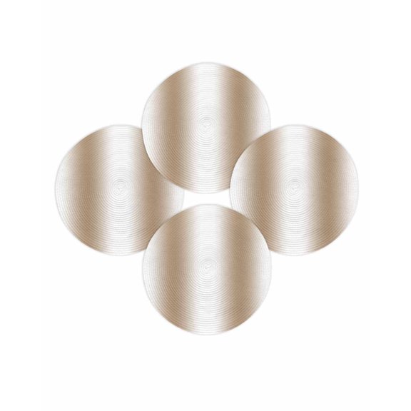 Round Placemats Set of 4 Ombre Brown White Place Mats Washable Woven Placemat Gradient Color Circle Braided Table Mat for Kitchen Dining Table Party Home Decor 15 Inch