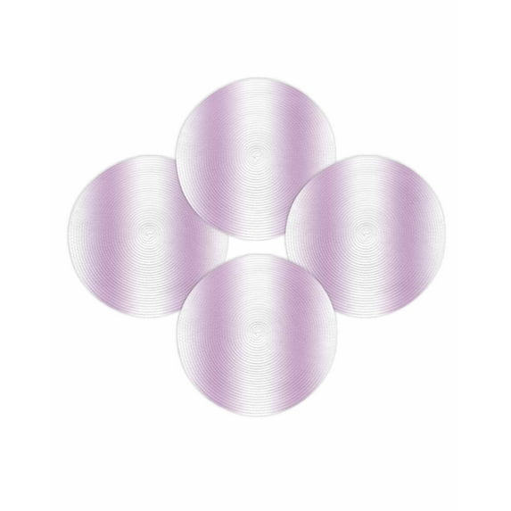 Round Placemats Set of 4 Ombre Light Purple Place Mats Washable Woven Placemat Gradient Color Circle Braided Table Mat for Kitchen Dining Table Party Home Decor 15 Inch