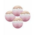 thumbnail image 1 of Round Placemats Set of 4 Pink Beach Waves Place Mats Washable Woven Placemat Abstract Lines Circle Braided Table Mat for Kitchen Dining Table Party Home Decor 15 Inch, 1 of 8