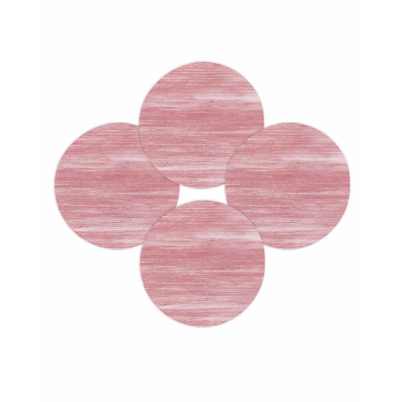 Round Placemats Set of 4 Pink Place Mats Washable Woven Placemat Ombre Abstract Texture Circle Braided Table Mat for Kitchen Dining Table Party Home Decor 15 Inch