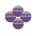 thumbnail image 1 of Round Placemats Set of 4 Purple Grey Floral Place Mats Washable Woven Placemat Stitching Art Circle Braided Table Mat for Kitchen Dining Table Party Home Decor 15 Inch, 1 of 8