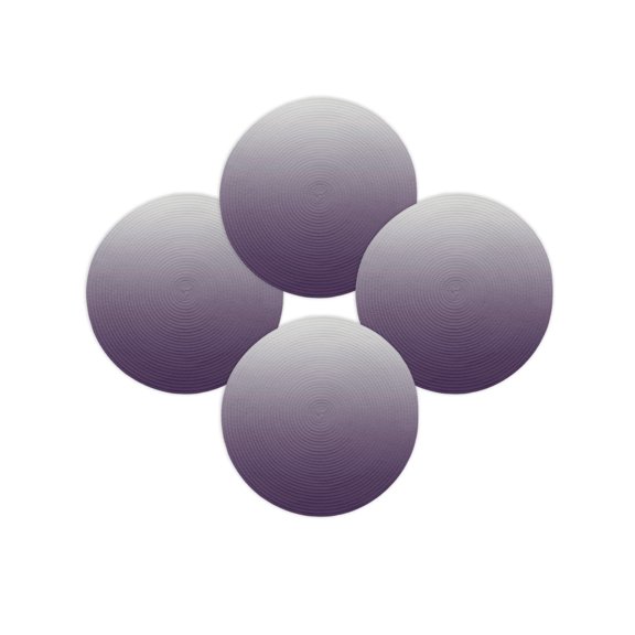 Round Placemats Set of 4 Purple and Grey Ombre Place Mats Washable Woven Placemat Gradient Gradual Color Circle Braided Table Mat for Kitchen Dining Table Party Home Decor 15 Inch