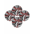 thumbnail image 1 of Round Placemats Set of 4 Red Grey Geometric Circle Place Mats Washable Woven Placemat Modern Abstract Lines Circle Braided Table Mat for Kitchen Dining Table Party Home Decor 15 Inch, 1 of 8