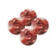 thumbnail image 1 of Round Placemats Set of 4 Red Marble Place Mats Washable Woven Placemat Abstract Fluid Art Circle Braided Table Mat for Kitchen Dining Table Party Home Decor 15 Inch, 1 of 8