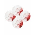 thumbnail image 1 of Round Placemats Set of 4 Red Water Ripple Place Mats Washable Woven Placemat Marble Modern Art Circle Braided Table Mat for Kitchen Dining Table Party Home Decor 15 Inch, 1 of 8