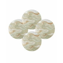 Round Placemats Set of 4 Sage Green Marble Place Mats Washable Woven Placemat Abstract Fluid Art Circle Braided Table Mat for Kitchen Dining Table Party Home Decor 15 Inch