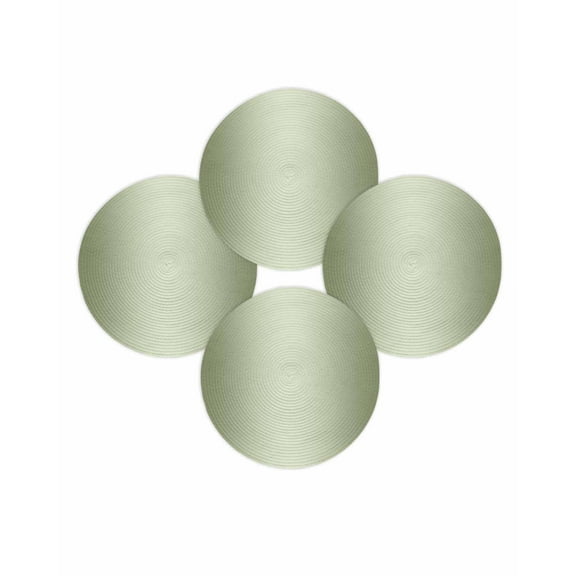 Round Placemats Set of 4 Sage Green Place Mats Washable Woven Placemat Ombre Green Circle Braided Table Mat for Kitchen Dining Table Party Home Decor 15 Inch