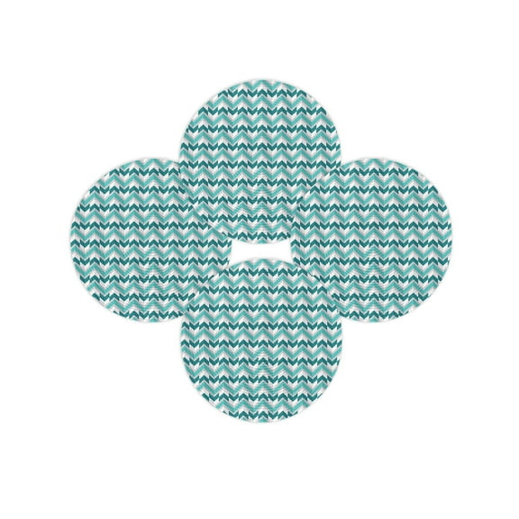 Round Placemats Set of 4 Teal Abstract Geometric Place Mats Washable Woven Placemat Turquoise Minimalist Circle Braided Table Mat for Kitchen Dining Table Party Home Decor 15 Inch