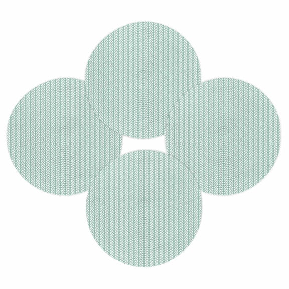 Round Placemats Set of 4 Teal Green Pinstripes Place Mats Washable Woven Placemat Woven Denim Striped Circle Braided Table Mat for Kitchen Dining Table Party Home Decor 15 Inch