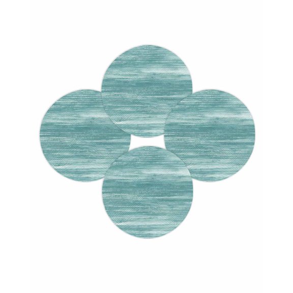Round Placemats Set of 4 Teal Green Place Mats Washable Woven Placemat Ombre Abstract Texture Circle Braided Table Mat for Kitchen Dining Table Party Home Decor 15 Inch