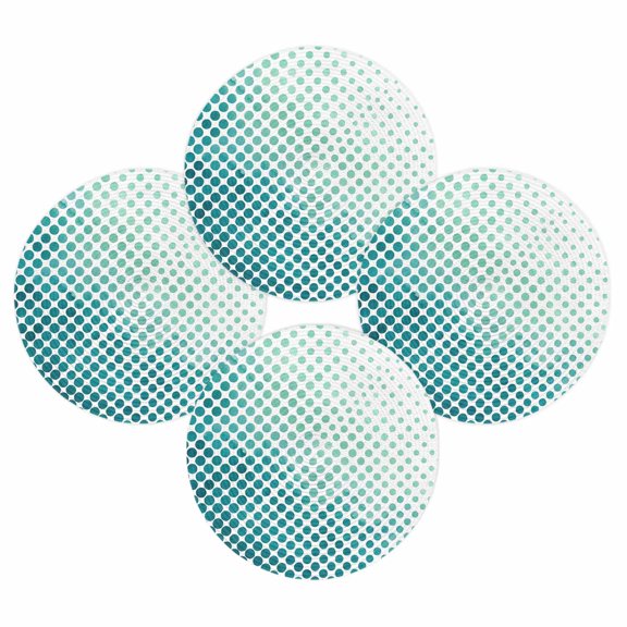 Round Placemats Set of 4 Teal Polka Dots Place Mats Washable Woven Placemat Gradient Aesthetic Spots Circle Braided Table Mat for Kitchen Dining Table Party Home Decor 15 Inch