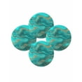 thumbnail image 1 of Round Placemats Set of 4 Turquoise Marble Place Mats Washable Woven Placemat Abstract Fluid Art Circle Braided Table Mat for Kitchen Dining Table Party Home Decor 15 Inch, 1 of 8