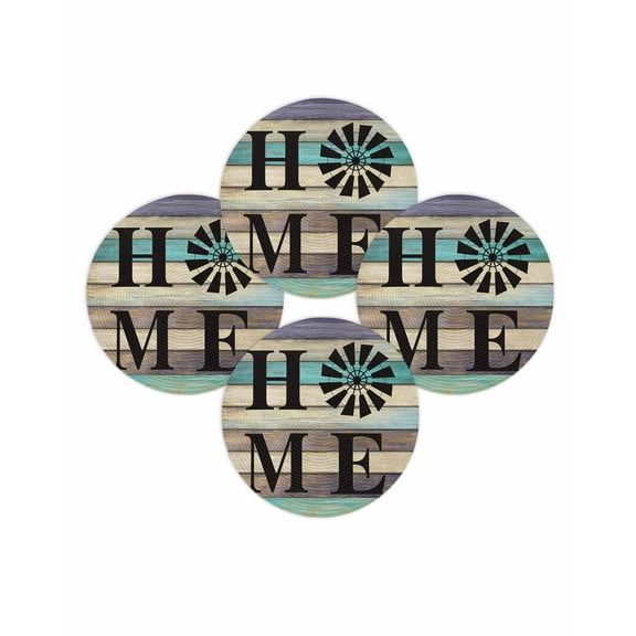 Round Placemats Set of 4 Windmill Home Place Mats Washable Woven Placemat Farmhouse Wood Grain Circle Braided Table Mat for Kitchen Dining Table Party Home Decor 15 Inch