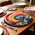 thumbnail image 1 of Round Placemats Set of 6, 15" Woven Table Mats, Non-Slip Heat-Resistant, Washable Dining Chargers, Kitchen Hot Pads, Farmhouse Décor, Wedding & Holiday Use(D), 1 of 8