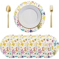 thumbnail image 1 of Round Placemats Set of 6, Multicolored Easter Eggs Placemats Heat Resistant Table Mats for Dining Table Xmas Decorations Ornaments Holiday Home Party, 1 of 7