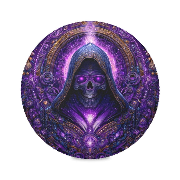 Round Placemats Set of 1 Heat Resistant Washable Kitchen Table Decorations 15.4in Shinigami Magic Card