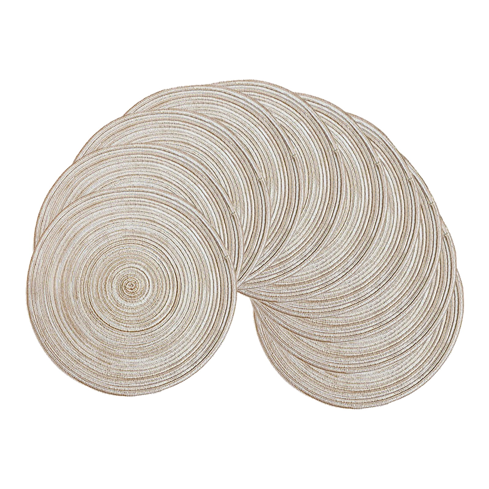 Round Placemats Set of 10, 12-in Washable Woven Placemats for Kitchen Dining Table, Table Placemats
