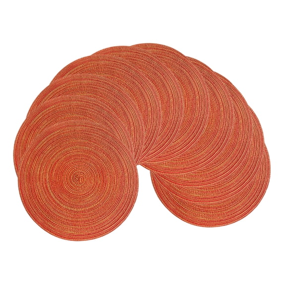 Round Placemats Set of 10, 12-in Washable Woven Placemats for Kitchen Dining Table, Table Placemats