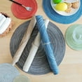thumbnail image 1 of Round Placemats Set of 4, Cotton Woven Placemat Heat-Resistant Non-Slip Washable Table Mats for Dining Table 14 Inch, Blue, 1 of 8