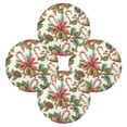 thumbnail image 1 of Round Placemats Set of 4 Heat Resistant Washable Kitchen Table Decorations 15.4in Christmas Bells Pattern, 1 of 7