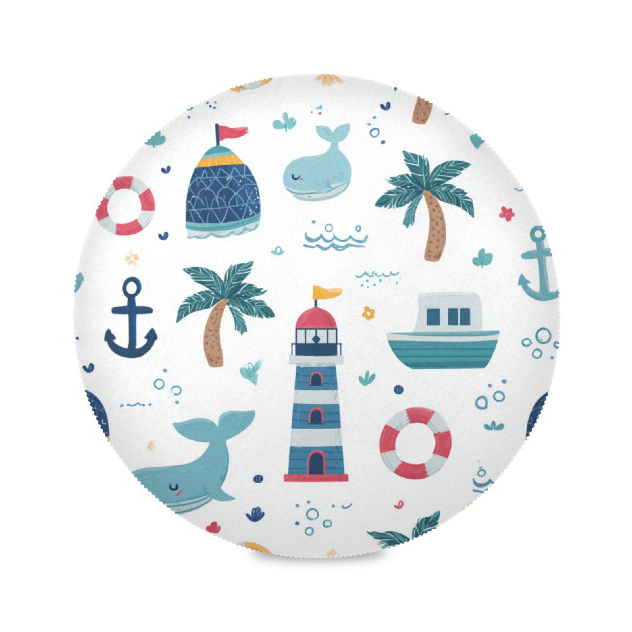 Round Placemats Set of 4 Heat Resistant Washable Kitchen Table Decorations 15.4in Interesting ...