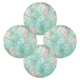 thumbnail image 1 of Round Placemats Set of 4 Heat Resistant Washable Kitchen Table Decorations 15.4in Light Green Gold Marble Pattern, 1 of 7