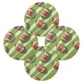 thumbnail image 1 of Round Placemats Set of 4 Heat Resistant Washable Kitchen Table Decorations 15.4in Rugby Balls Pattern, 1 of 7