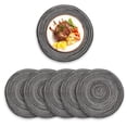 thumbnail image 1 of Round Placemats Set of 6, Cotton Woven Placemat Heat-Resistant Non-Slip Washable Table Mats for Dining Table 7 Inchgrey18cm, 1 of 4