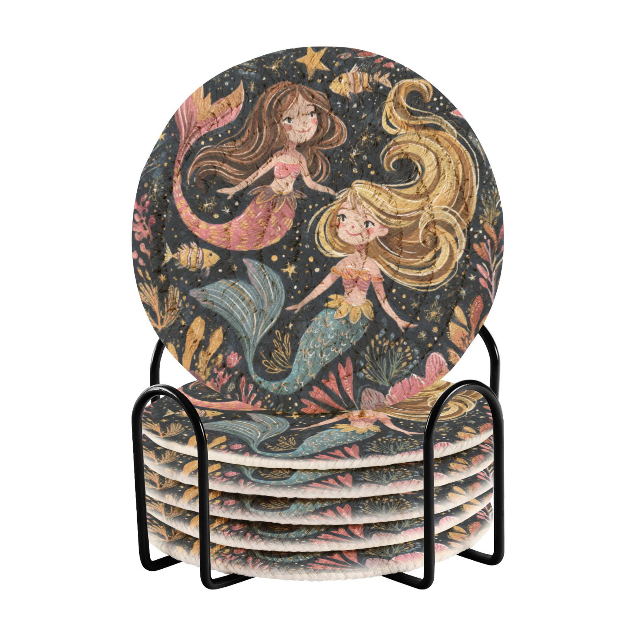 Round Placemats Set of 6 Heat Resistant Washable Kitchen Table ...