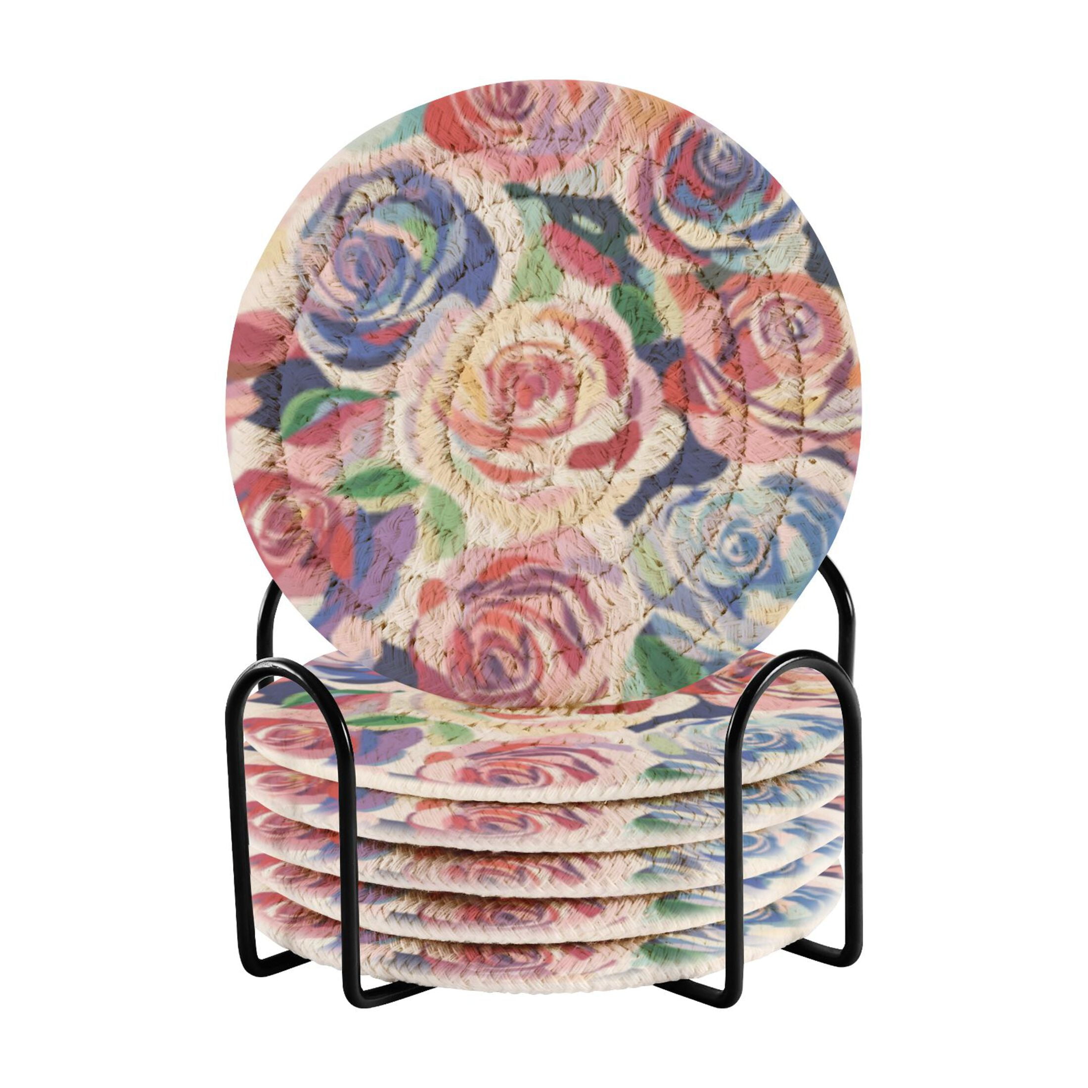 Round Placemats Set of 6 Heat Resistant Washable Kitchen Table ...