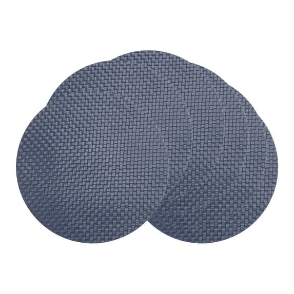 Round Placemats Set of 6 Plastic Placemats for Dining Table Decor Indoor Outdoor Washable Kitchen Table Mat Wipe Clean Blue 15x15inch