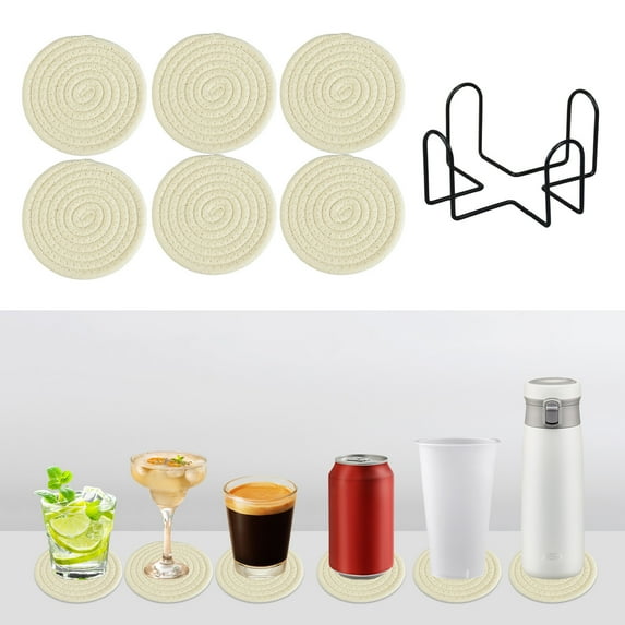 Round Placemats Set of 6 - Washable Woven Non-Slip Round Table Mats,4.33in-Inch Heat Resistant Table Placemats