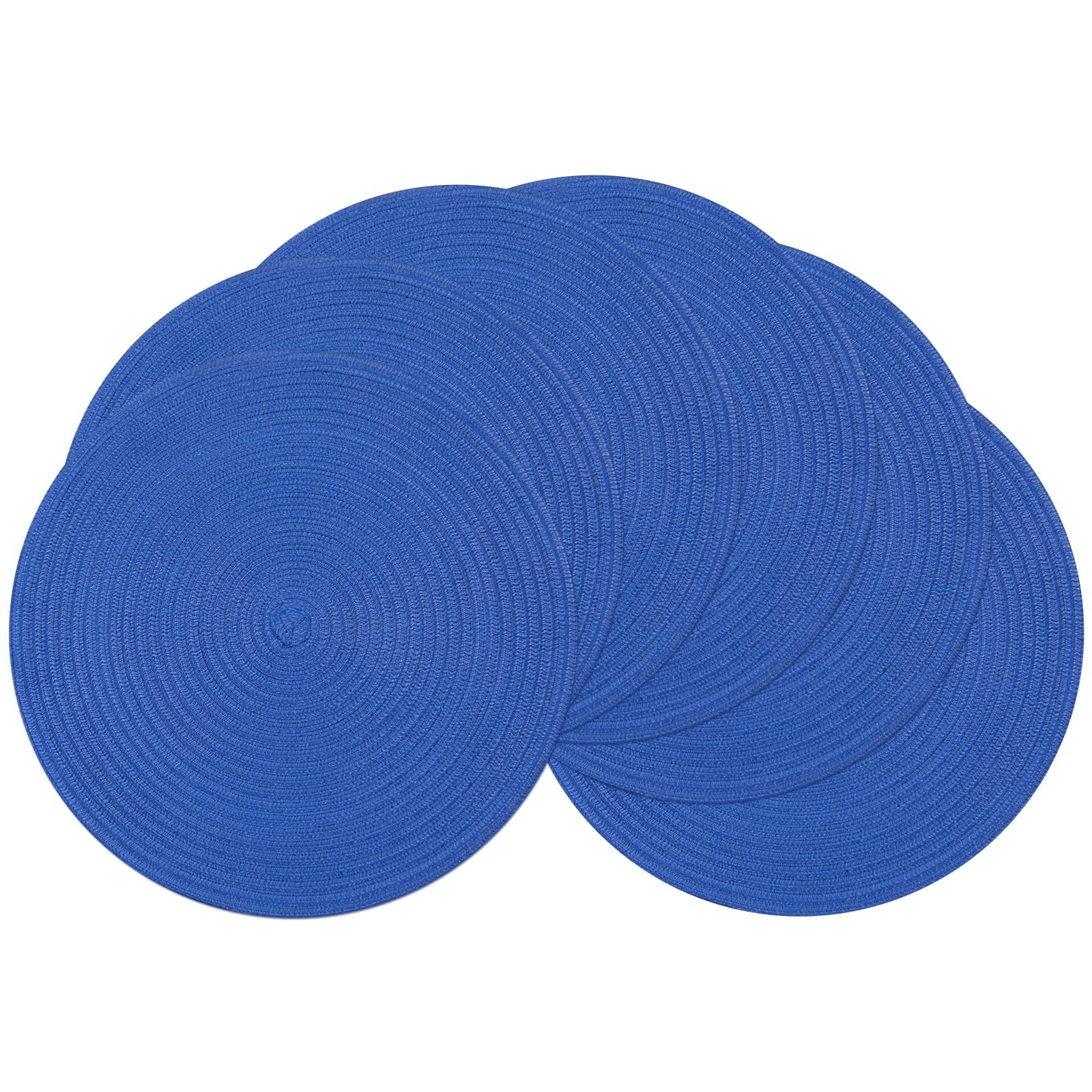 Round Placemats Set of 6 Woven Braided 15 inch Circle Placemat for Dining Tables Kitchen Table Mats Washable