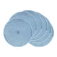 thumbnail image 1 of Round Placemats Set of 6 Woven Placemats for Dining Table Decor Indoor Kitchen Table Mat Wipe Clean Blue 15inch, 1 of 6