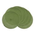 thumbnail image 1 of Round Placemats Set of 6 Woven Placemats for Dining Table Decor Indoor Kitchen Table Mat Wipe Clean Green 15inch, 1 of 6